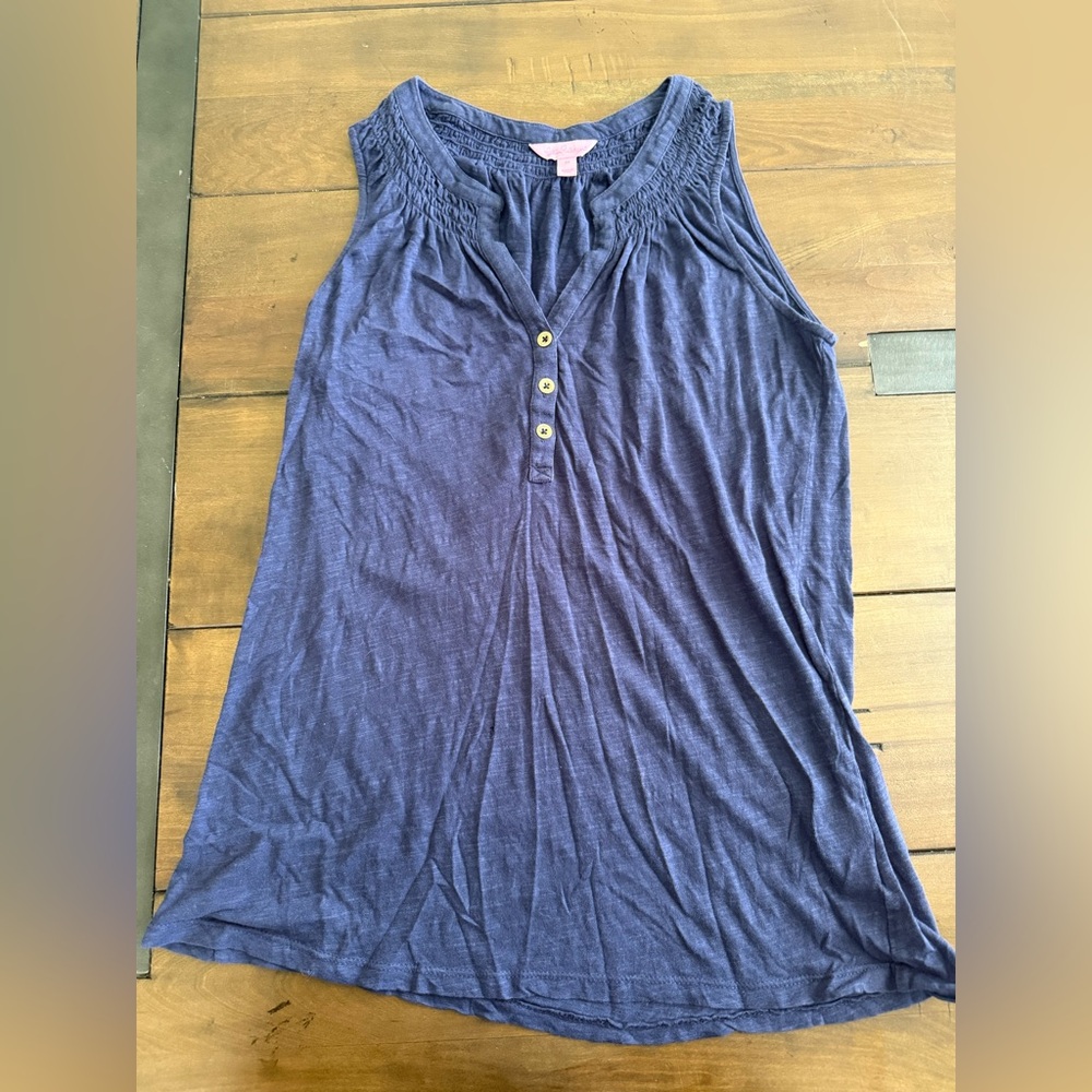 Lilly Pulitzer Navy Essie Sleeveless Tank Top